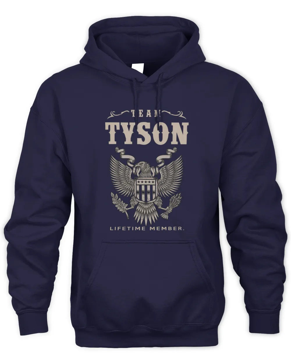 TYSON TP06-K82 – Personalized Classic Style Apparel “Team NAME Lifetime Member” - Unisex Hoodie - Navy