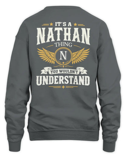 NATHAN KT06-M008 It’s a [NAME] Thing – You Wouldn’t Understand | Personalized Vintage T-Shirt - Unisex Sweatshirt - Charcoal