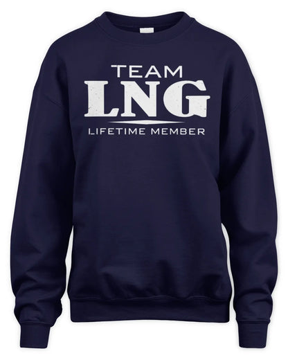 LNG BL62-K4-128 - Personalized “Team NAME Lifetime Member” - Unisex Sweatshirt - Navy