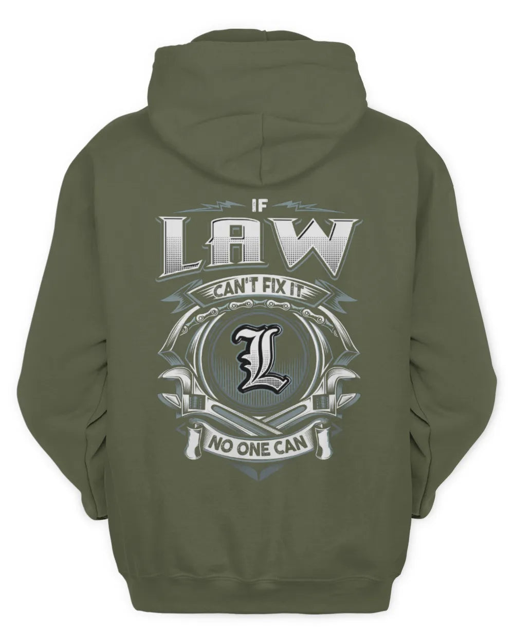 LAW AP81-K4-626 - Personalized Ahmed Quote Apparel “If Ahmed Can't Fix It, No One Can” - Unisex Hoodie - Military Green