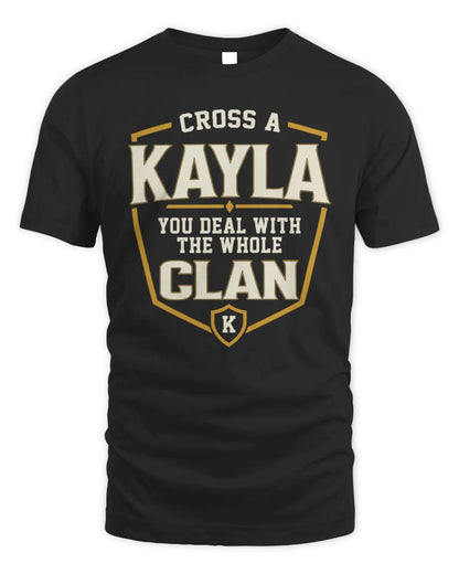 KAYLA NT1-K008 Cross A/An NAME, You Deal With the Whole Clan | Personalized Vintage T-Shirt - Unisex Standard T-Shirt - Black