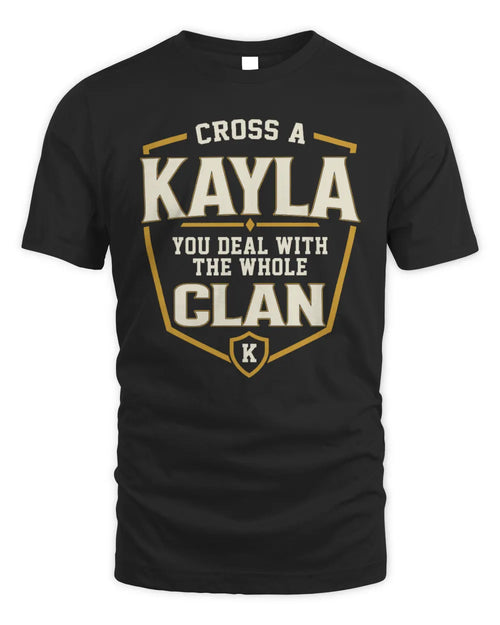 KAYLA NT1-K008 Cross A/An NAME, You Deal With the Whole Clan | Personalized Vintage T-Shirt - Unisex Standard T-Shirt - Black