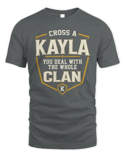 KAYLA NT1-K008 Cross A/An NAME, You Deal With the Whole Clan | Personalized Vintage T-Shirt - Unisex Standard T-Shirt - Charcoal