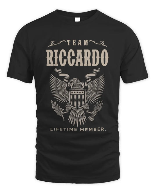 RICCARDO TP06-K82 – Personalized Classic Style Apparel “Team NAME Lifetime Member” - Unisex Standard T-Shirt - Black