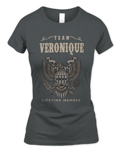 VERONIQUE TP06-K82 – Personalized Classic Style Apparel “Team NAME Lifetime Member” - Women's Standard T-Shirt - Charcoal