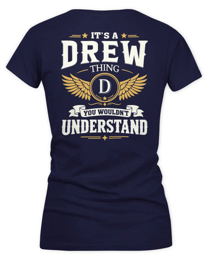 DREW KT06-M008 It’s a [NAME] Thing – You Wouldn’t Understand | Personalized Vintage T-Shirt - Women's V-Neck T-Shirt - Navy