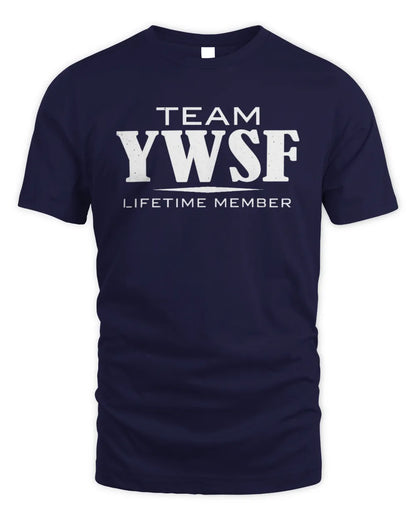 YWSF BL62-K4-128 - Personalized “Team NAME Lifetime Member” - Unisex Standard T-Shirt - Navy