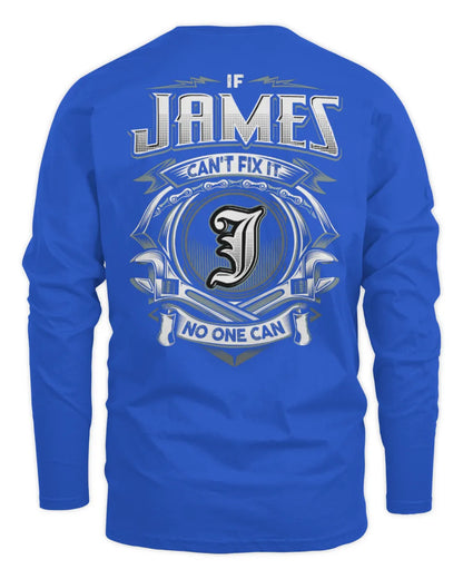 JAMES AP81-K4-626 - Personalized Ahmed Quote Apparel “If Ahmed Can't Fix It, No One Can” - Men's Long Sleeved T-Shirt - Royal
