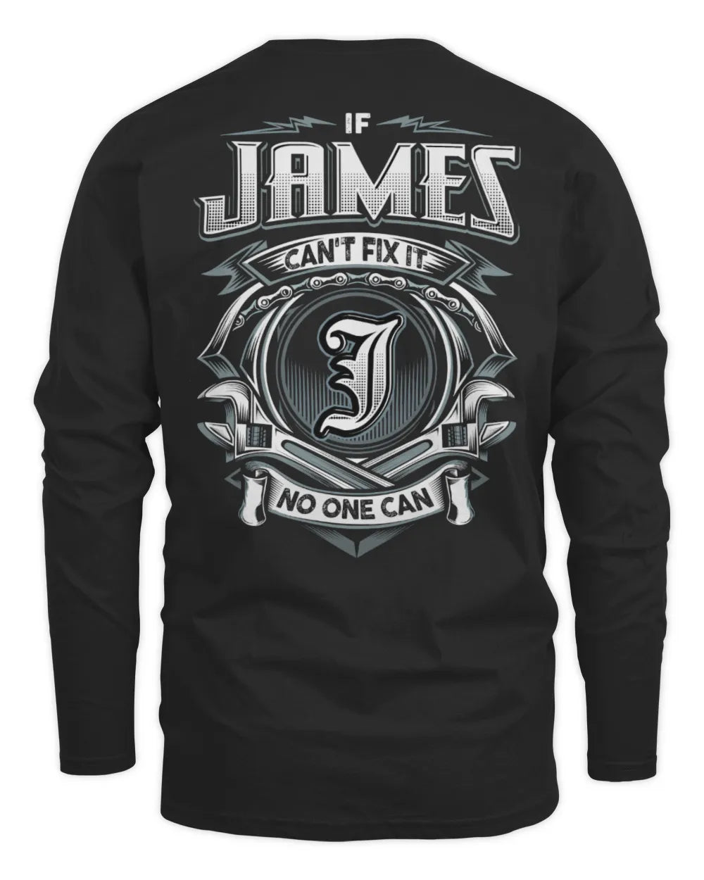 JAMES AP81-K4-626 - Personalized Ahmed Quote Apparel “If Ahmed Can't Fix It, No One Can” - Men's Long Sleeved T-Shirt - Black