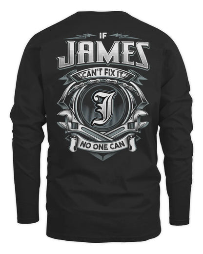 JAMES AP81-K4-626 - Personalized Ahmed Quote Apparel “If Ahmed Can't Fix It, No One Can” - Men's Long Sleeved T-Shirt - Black