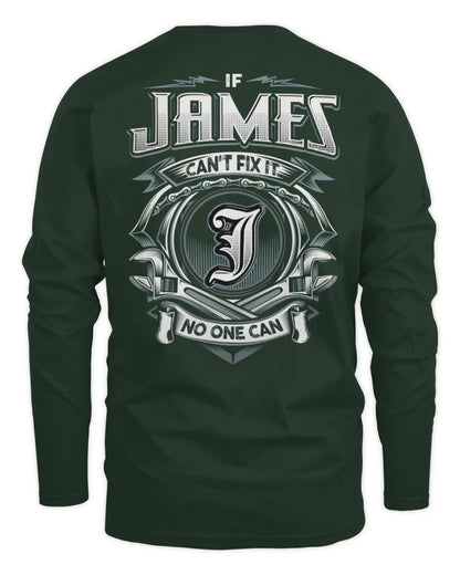 JAMES AP81-K4-626 - Personalized Ahmed Quote Apparel “If Ahmed Can't Fix It, No One Can” - Men's Long Sleeved T-Shirt - Forest Green