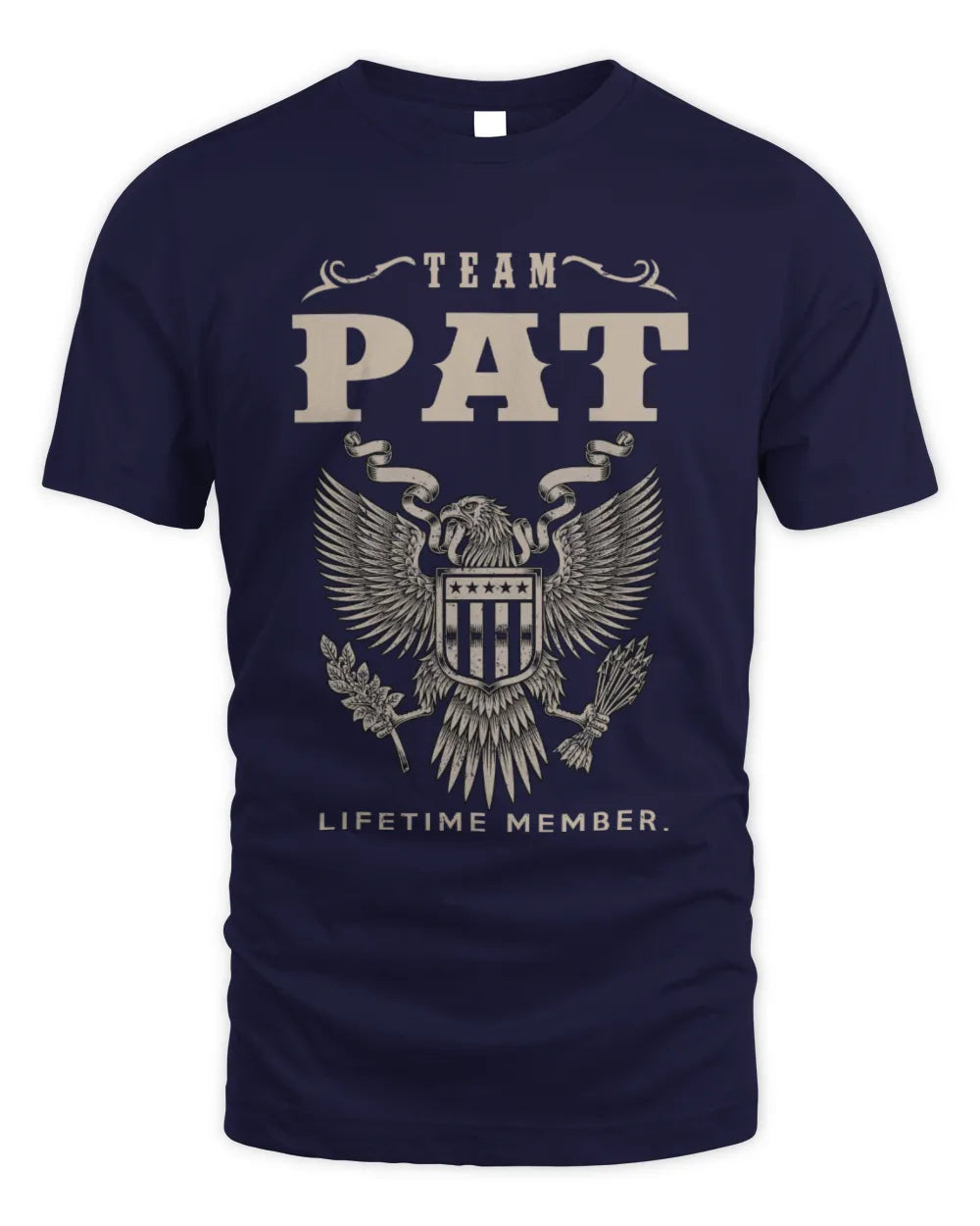 PAT TP06-K82 – Personalized Classic Style Apparel “Team NAME Lifetime Member” - Unisex Standard T-Shirt - Navy