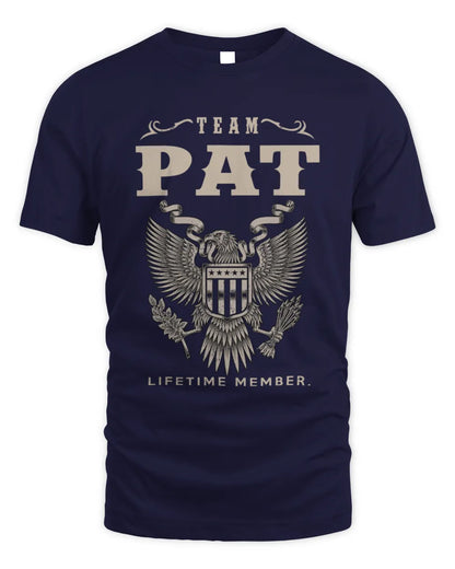 PAT TP06-K82 – Personalized Classic Style Apparel “Team NAME Lifetime Member” - Unisex Standard T-Shirt - Navy