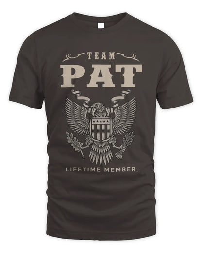 PAT TP06-K82 – Personalized Classic Style Apparel “Team NAME Lifetime Member” - Unisex Standard T-Shirt - Dark Chocolate