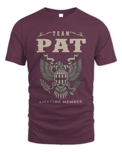 PAT TP06-K82 – Personalized Classic Style Apparel “Team NAME Lifetime Member” - Unisex Standard T-Shirt - Maroon