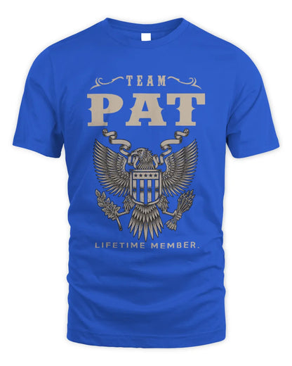 PAT TP06-K82 – Personalized Classic Style Apparel “Team NAME Lifetime Member” - Unisex Standard T-Shirt - Royal