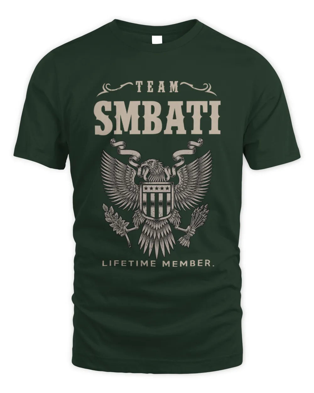 SMBATI TP06-K82 – Personalized Classic Style Apparel “Team NAME Lifetime Member” - Unisex Standard T-Shirt - Forest Green
