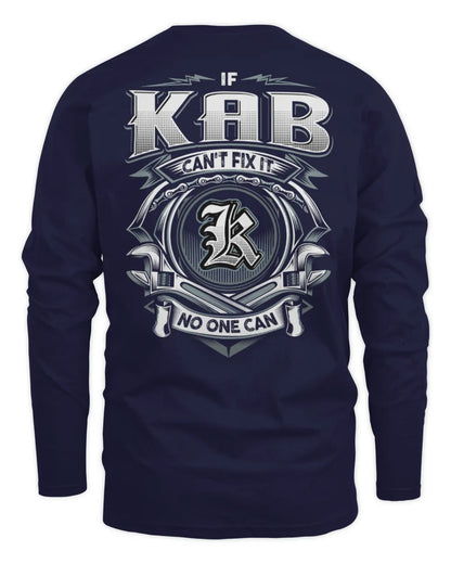 KAB AP81-K4-626 - Personalized Ahmed Quote Apparel “If Ahmed Can't Fix It, No One Can” - Men's Long Sleeved T-Shirt - Navy