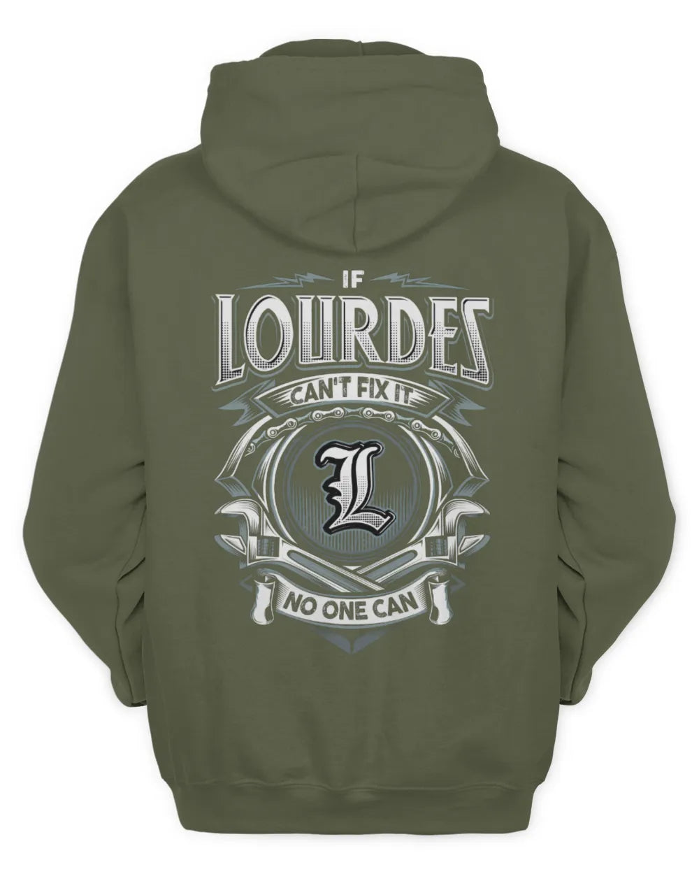 LOURDES AP81-K4-626 - Personalized Ahmed Quote Apparel “If Ahmed Can't Fix It, No One Can” - Unisex Hoodie - Military Green