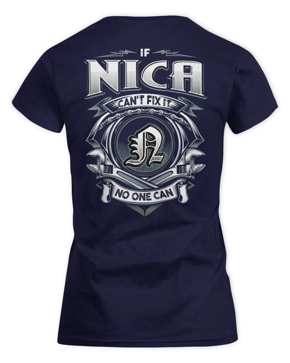NICA AP81-K4-626 - Personalized Ahmed Quote Apparel “If Ahmed Can't Fix It, No One Can” - Women's Standard T-Shirt - Navy