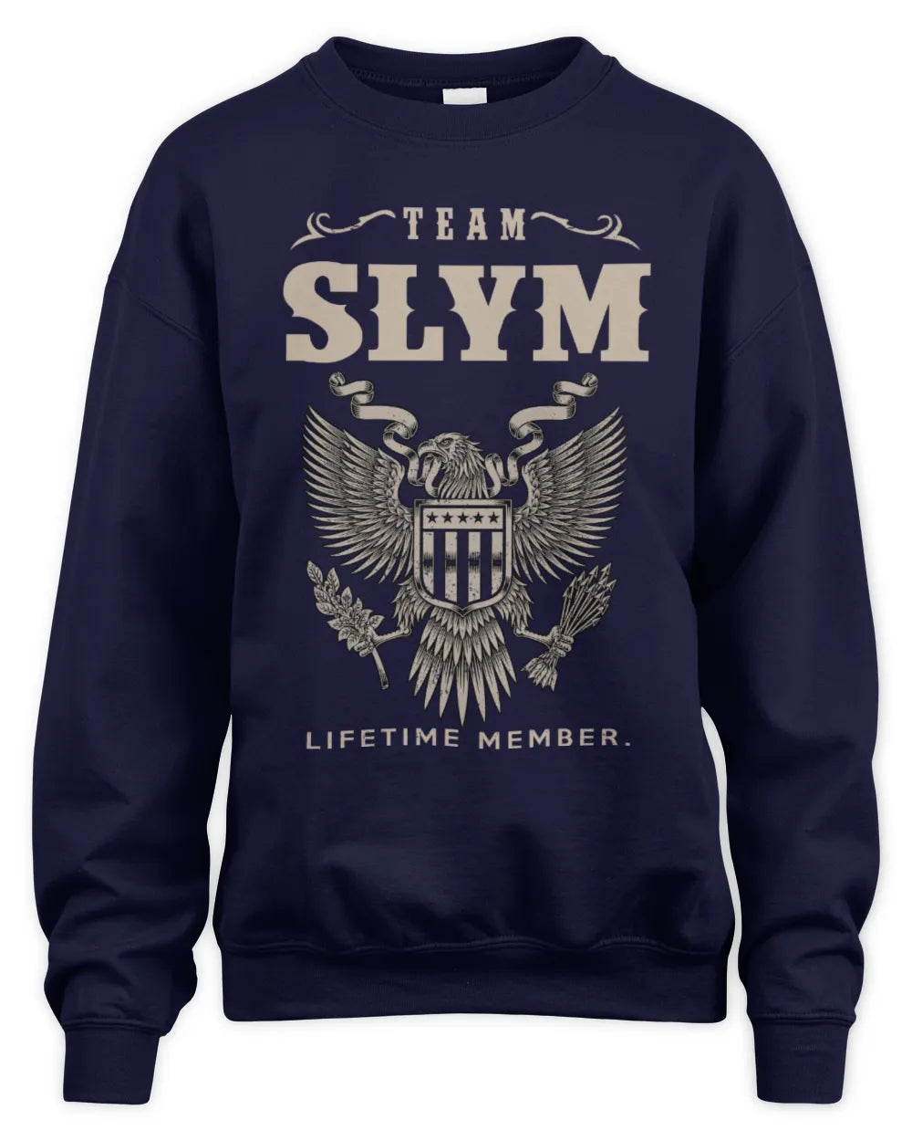 SLYM TP06-K82 – Personalized Classic Style Apparel “Team NAME Lifetime Member” - Unisex Sweatshirt - Navy