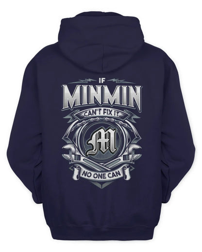 MINMIN AP81-K4-626 - Personalized Ahmed Quote Apparel “If Ahmed Can't Fix It, No One Can” - Unisex Hoodie - Navy