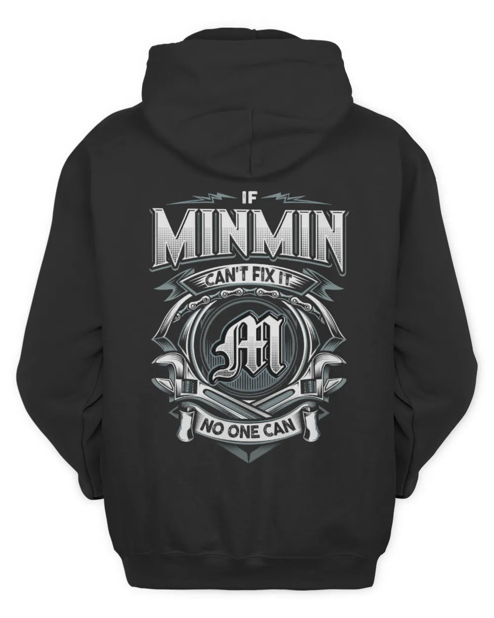 MINMIN AP81-K4-626 - Personalized Ahmed Quote Apparel “If Ahmed Can't Fix It, No One Can” - Unisex Hoodie - Black