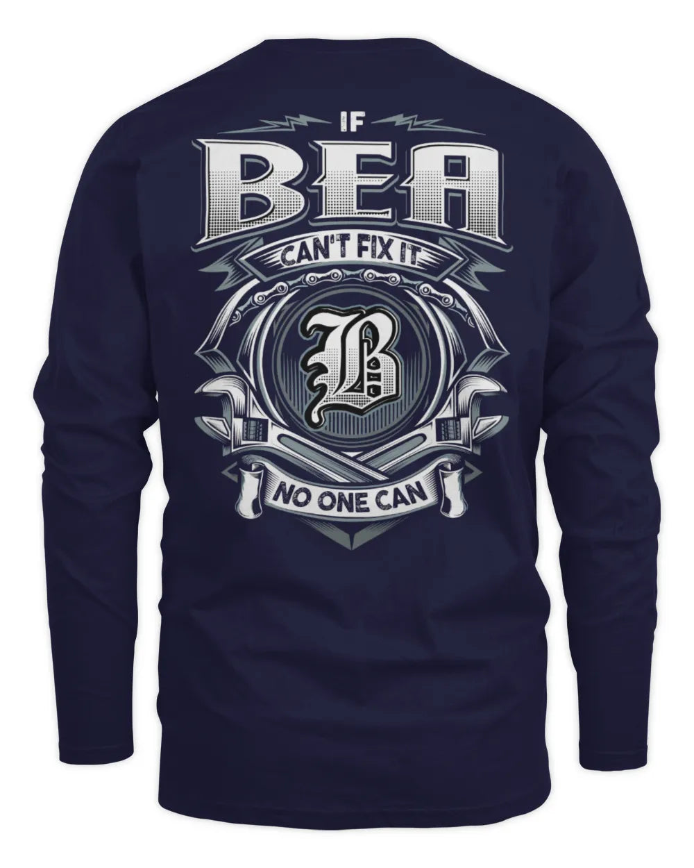 BEA AP81-K4-626 - Personalized Ahmed Quote Apparel “If Ahmed Can't Fix It, No One Can” - Men's Long Sleeved T-Shirt - Navy