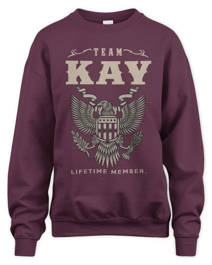 KAY TP06-K82 – Personalized Classic Style Apparel “Team NAME Lifetime Member” - Unisex Sweatshirt - Maroon
