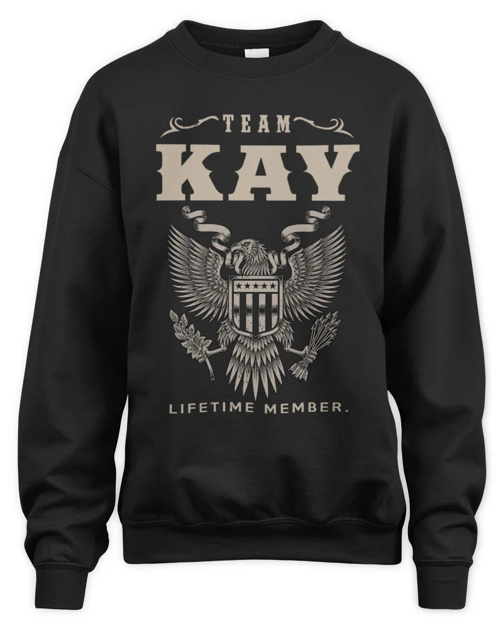 KAY TP06-K82 – Personalized Classic Style Apparel “Team NAME Lifetime Member” - Unisex Sweatshirt - Black