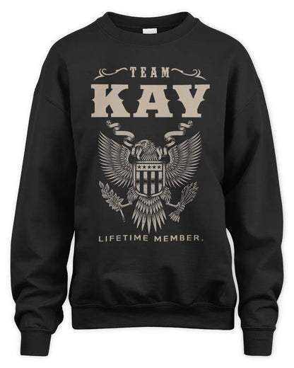 KAY TP06-K82 – Personalized Classic Style Apparel “Team NAME Lifetime Member” - Unisex Sweatshirt - Black