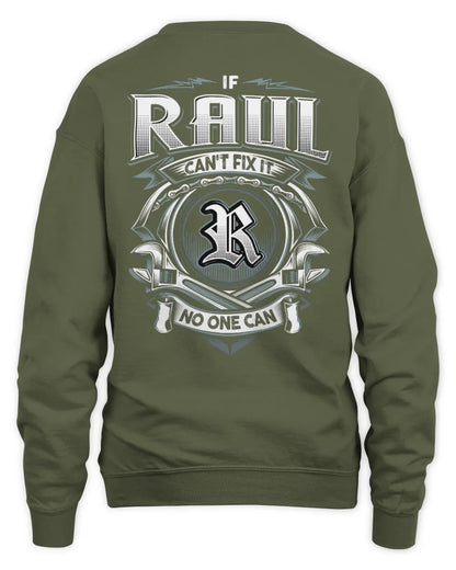RAUL AP81-K4-626 - Personalized Ahmed Quote Apparel “If Ahmed Can't Fix It, No One Can” - Unisex Sweatshirt - Military Green