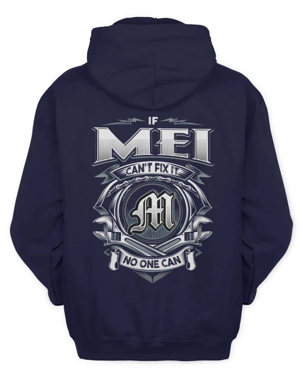 MEI AP81-K4-626 - Personalized Ahmed Quote Apparel “If Ahmed Can't Fix It, No One Can” - Unisex Hoodie - Navy