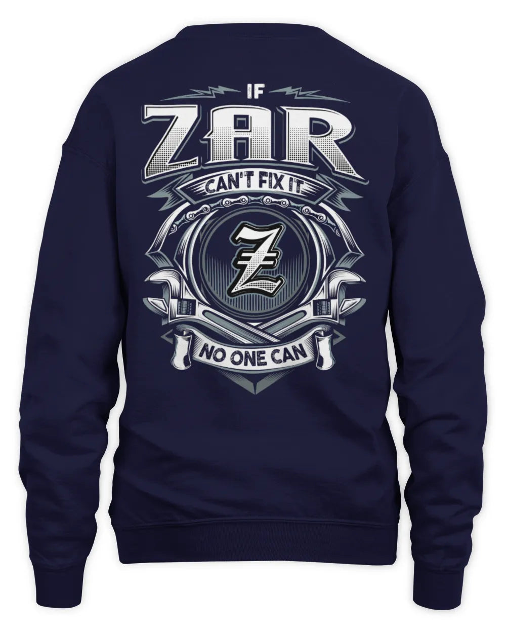 ZAR AP81-K4-626 - Personalized Ahmed Quote Apparel “If Ahmed Can't Fix It, No One Can” - Unisex Sweatshirt - Navy