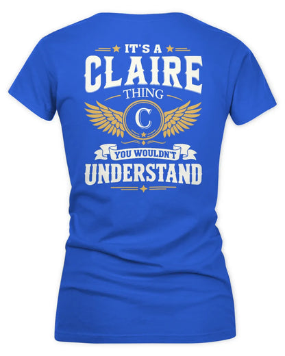 CLAIRE KT06-M008 It’s a [NAME] Thing – You Wouldn’t Understand | Personalized Vintage T-Shirt - Women's V-Neck T-Shirt - Royal