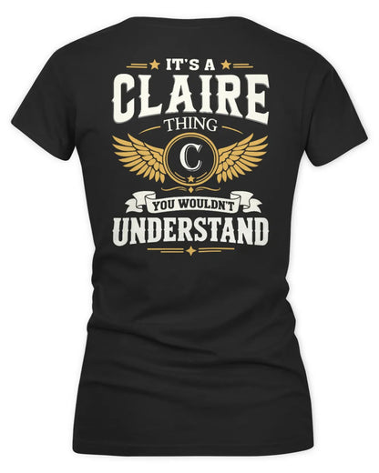 CLAIRE KT06-M008 It’s a [NAME] Thing – You Wouldn’t Understand | Personalized Vintage T-Shirt - Women's V-Neck T-Shirt - Black