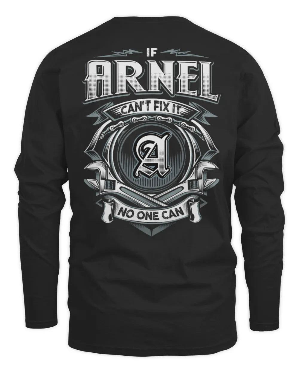 ARNEL AP81-K4-626 - Personalized Ahmed Quote Apparel “If Ahmed Can't Fix It, No One Can” - Men's Long Sleeved T-Shirt - Black