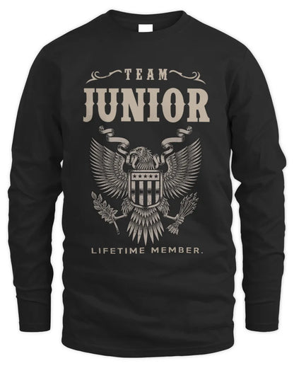 JUNIOR TP06-K82 – Personalized Classic Style Apparel “Team NAME Lifetime Member” - Men's Long Sleeved T-Shirt - Black