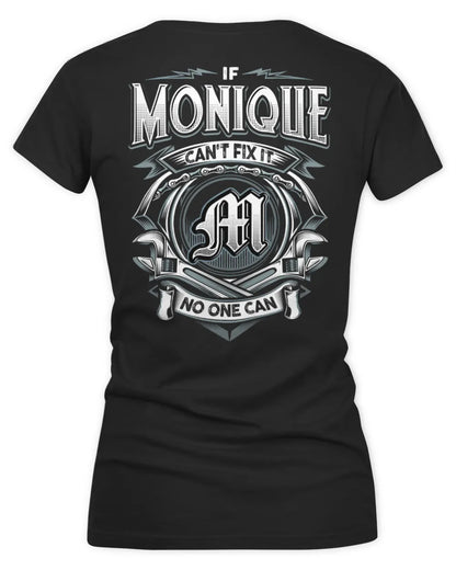 MONIQUE AP81-K4-626 - Personalized Ahmed Quote Apparel “If Ahmed Can't Fix It, No One Can” - Women's V-Neck T-Shirt - Black
