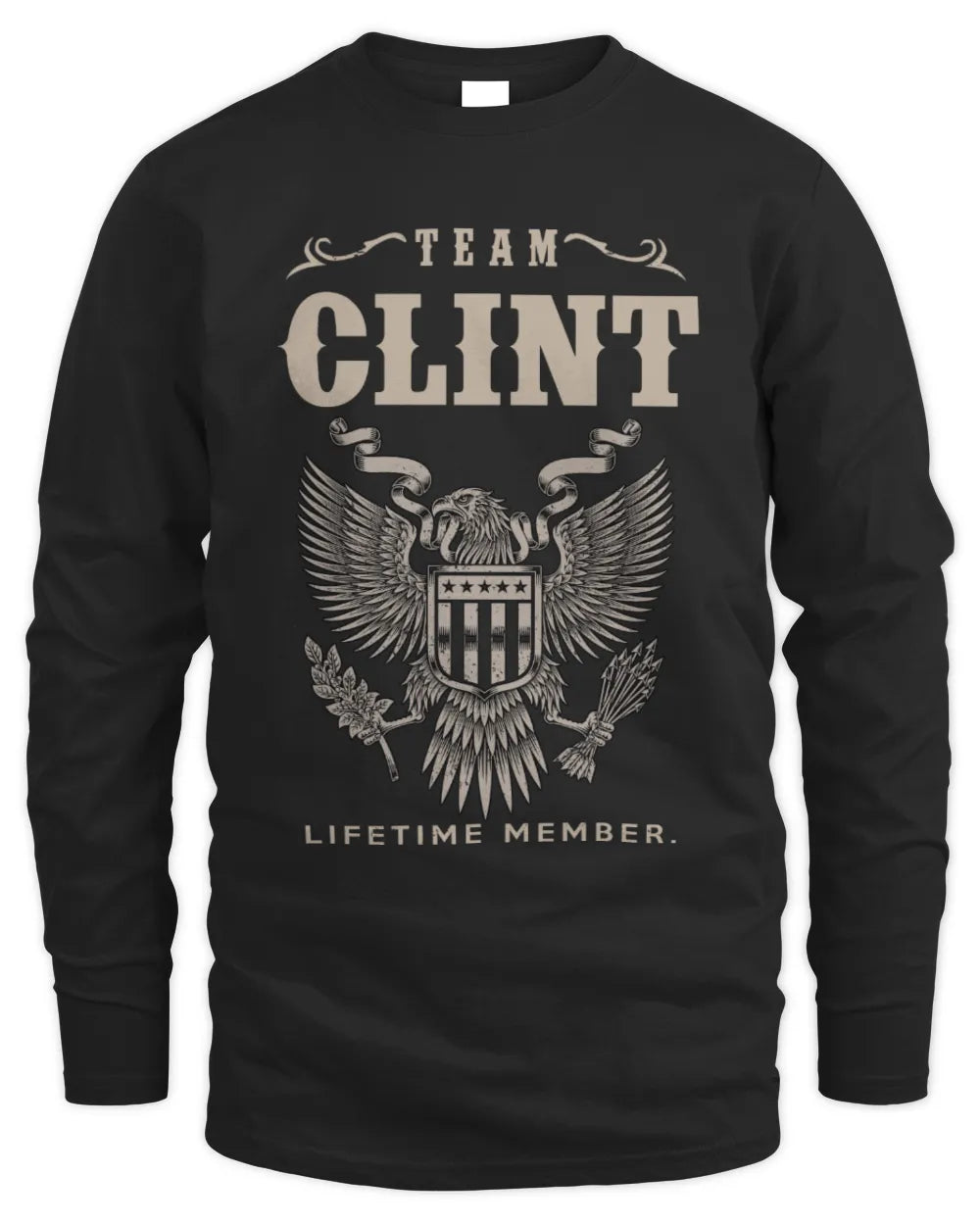 CLINT TP06-K82 – Personalized Classic Style Apparel “Team NAME Lifetime Member” - Men's Long Sleeved T-Shirt - Black
