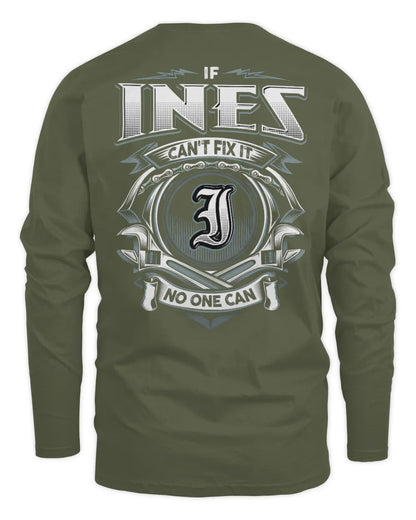 INES AP81-K4-626 - Personalized Ahmed Quote Apparel “If Ahmed Can't Fix It, No One Can” - Men's Long Sleeved T-Shirt - Military Green