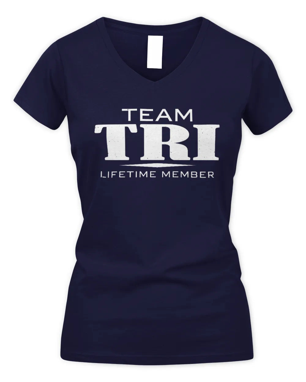 TRI BL62-K4-128 - Personalized “Team NAME Lifetime Member” - Women's V-Neck T-Shirt - Navy