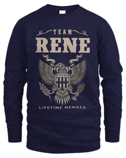 RENE TP06-K82 – Personalized Classic Style Apparel “Team NAME Lifetime Member” - Men's Long Sleeved T-Shirt - Navy