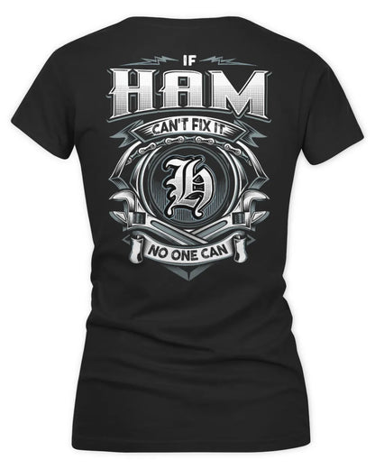 HAM AP81-K4-626 - Personalized Ahmed Quote Apparel “If Ahmed Can't Fix It, No One Can” - Women's V-Neck T-Shirt - Black
