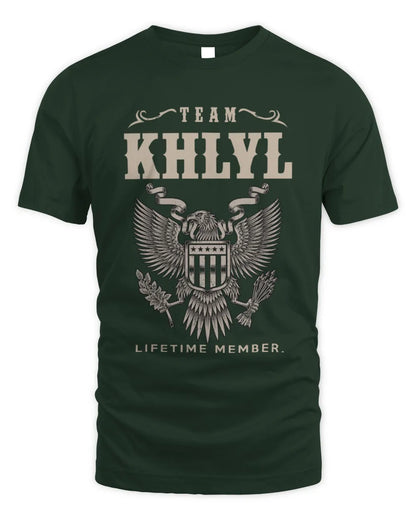 KHLYL TP06-K82 – Personalized Classic Style Apparel “Team NAME Lifetime Member” - Unisex Standard T-Shirt - Forest Green