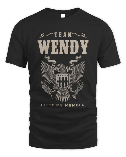 WENDY TP06-K82 – Personalized Classic Style Apparel “Team NAME Lifetime Member” - Unisex Standard T-Shirt - Black