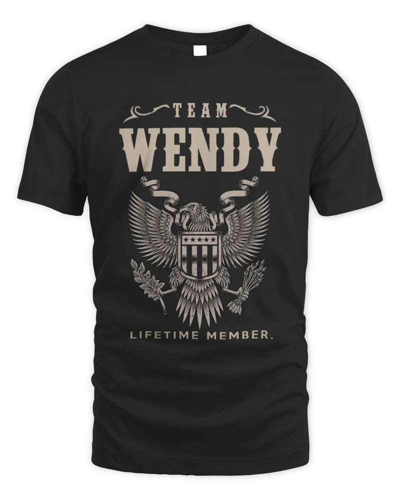 WENDY TP06-K82 – Personalized Classic Style Apparel “Team NAME Lifetime Member” - Unisex Standard T-Shirt - Black
