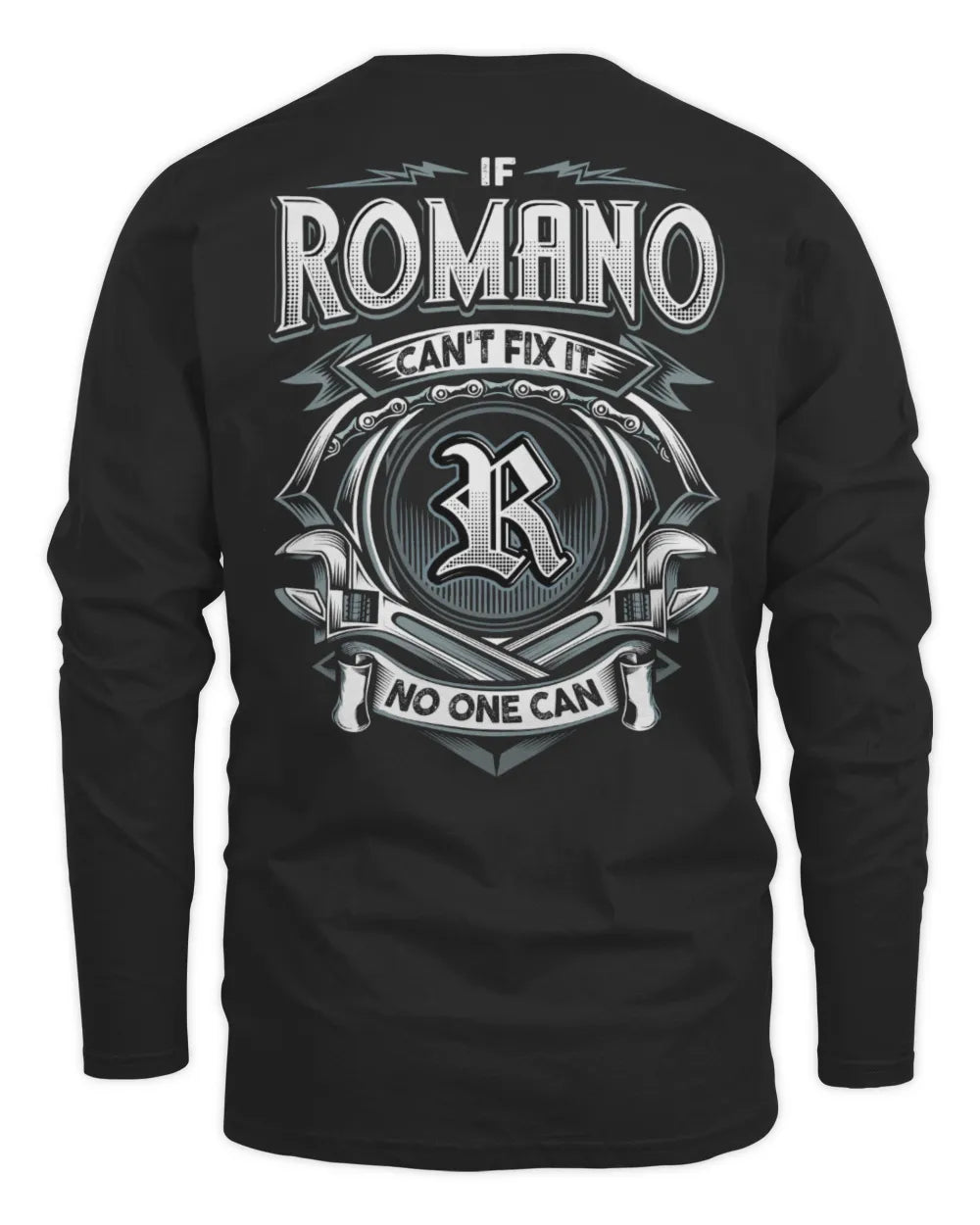 ROMANO AP81-K4-626 - Personalized Ahmed Quote Apparel “If Ahmed Can't Fix It, No One Can” - Men's Long Sleeved T-Shirt - Black