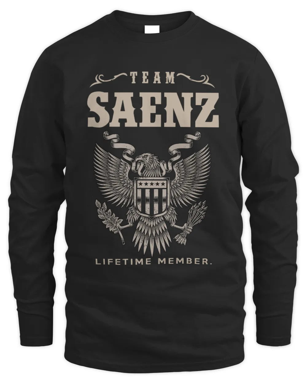 SAENZ TP06-K82 – Personalized Classic Style Apparel “Team NAME Lifetime Member” - Men's Long Sleeved T-Shirt - Black