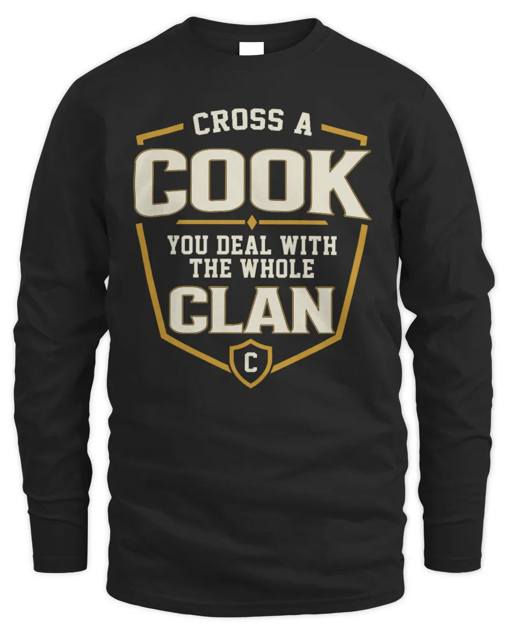 COOK NT1-K008 Cross A/An NAME, You Deal With the Whole Clan | Personalized Vintage T-Shirt - Men's Long Sleeved T-Shirt - Black